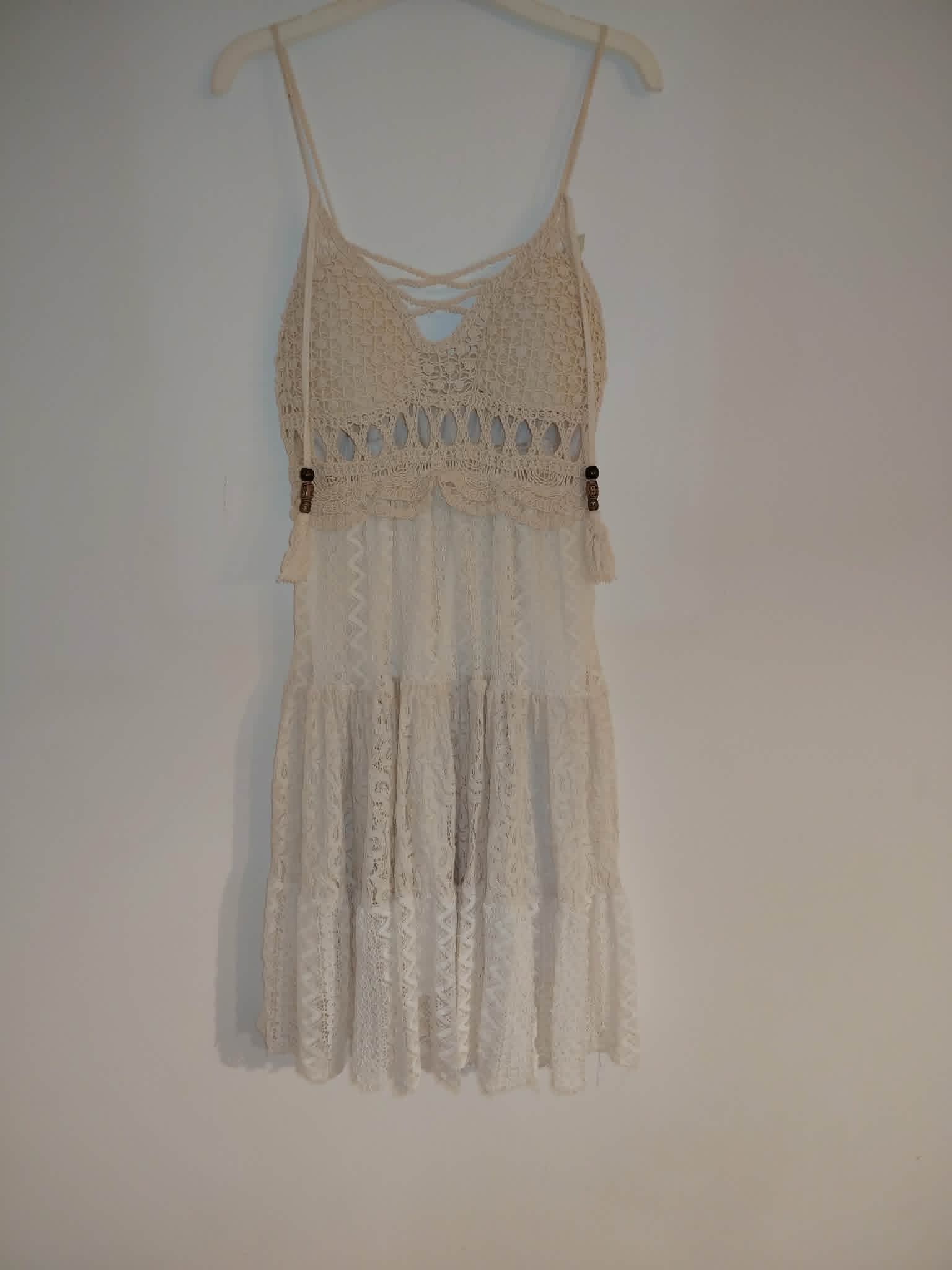 Robe Bretelles Blanche et Crème 36/S