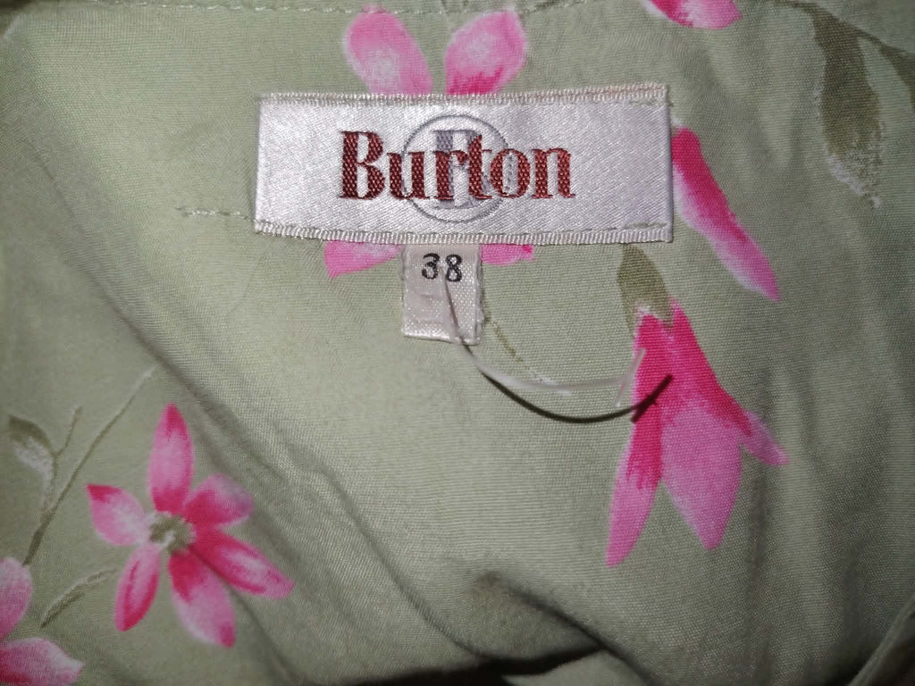 Haut Vert Fleuri Manches Courtes "Burton" 38/M