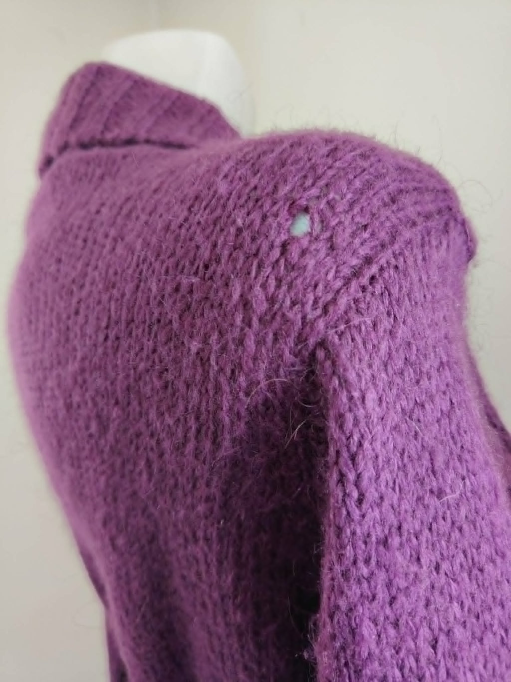 Gilet Long Violet Maille "Tissaia" 38-40/M