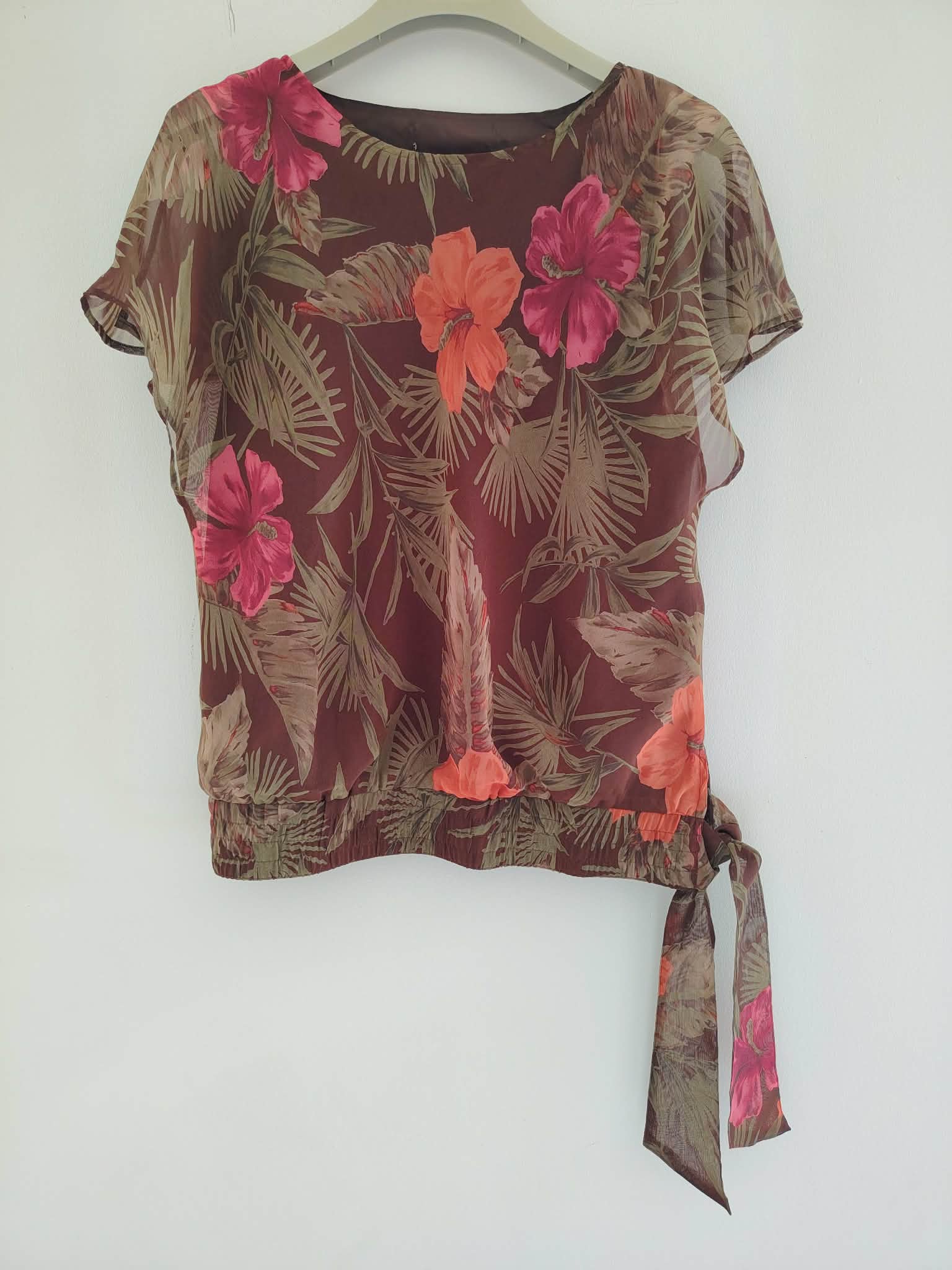 Tee-Shirt Manches Courtes Imprimé Tropical 38/M