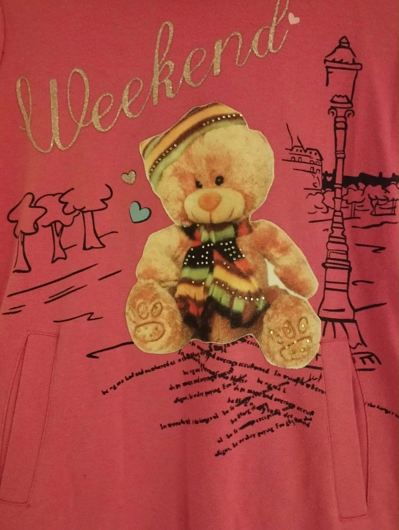 Sweat Capuche Rose "Miss Azur" 8 Ans