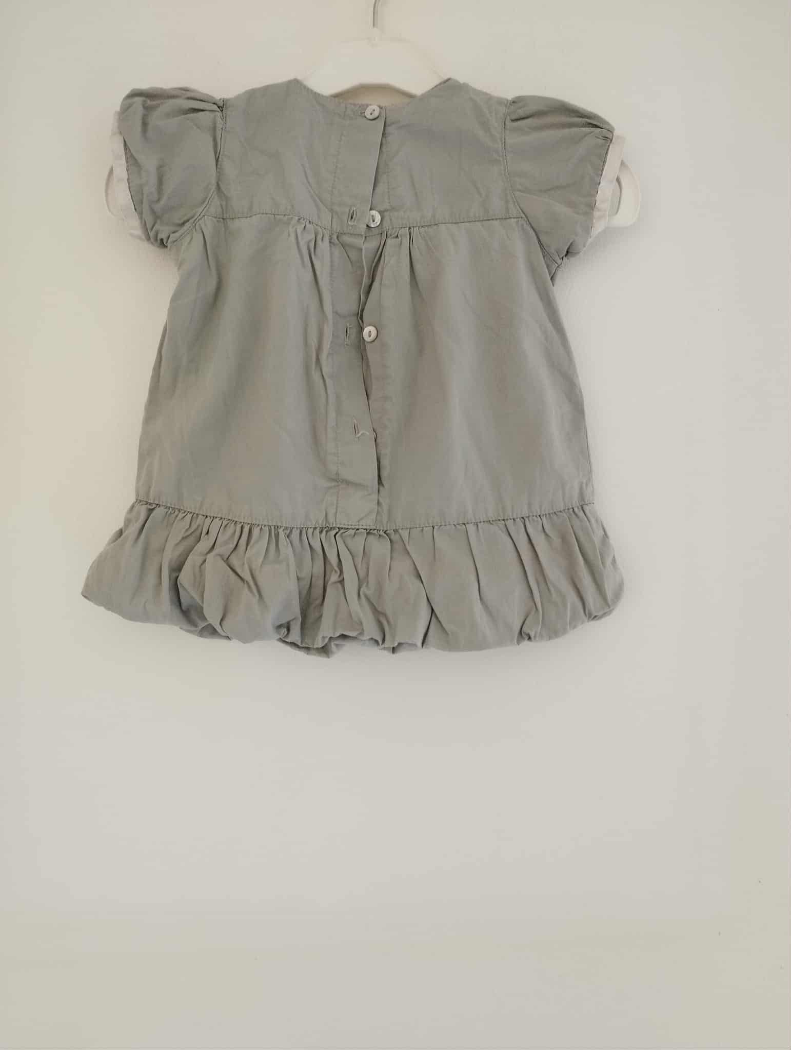 Blouse Grise Manches Bouffante "Tissaia" 12 Mois