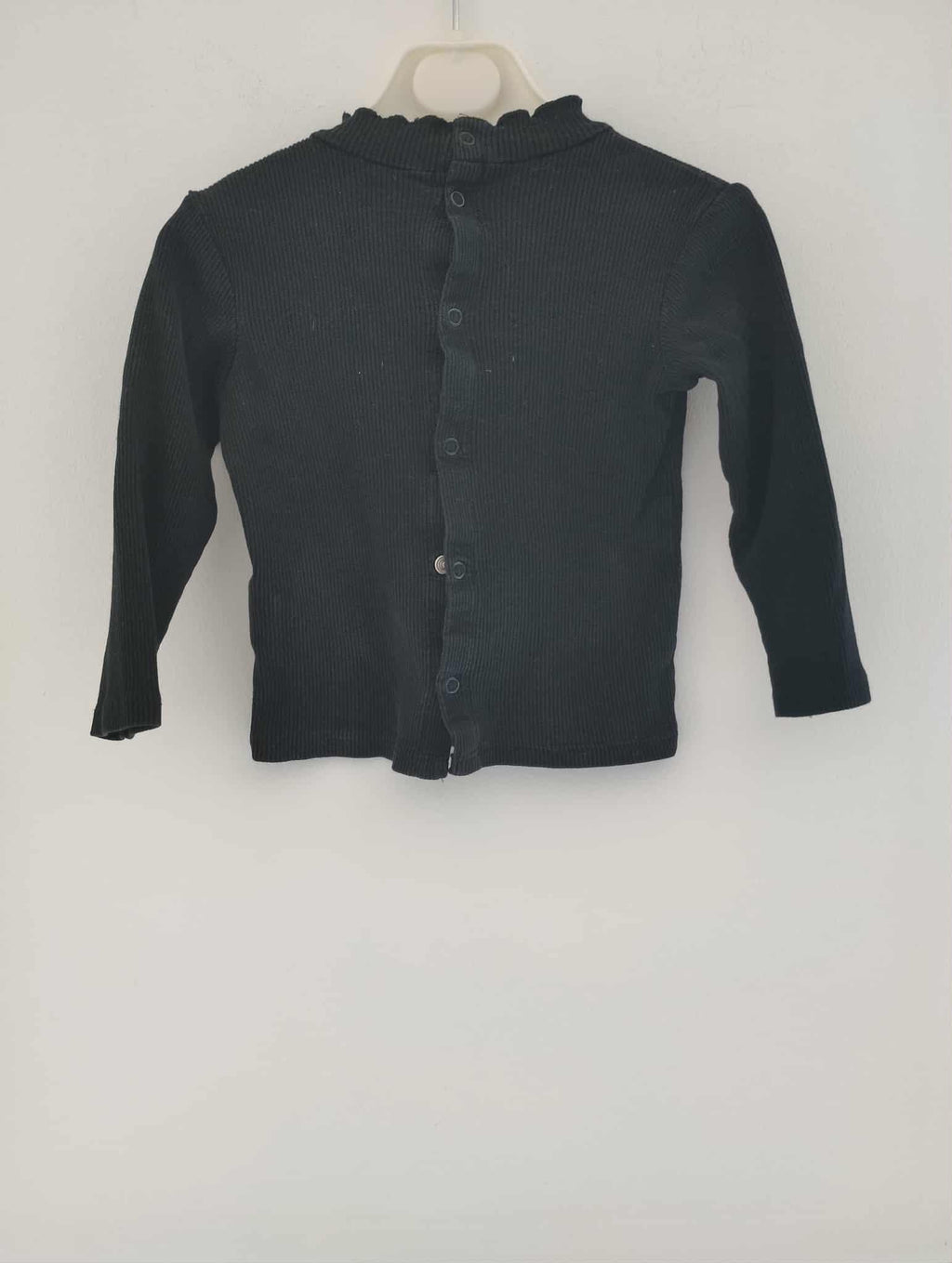 Tee-Shirt Noir Manches Longues "Kiabi" 12 Mois