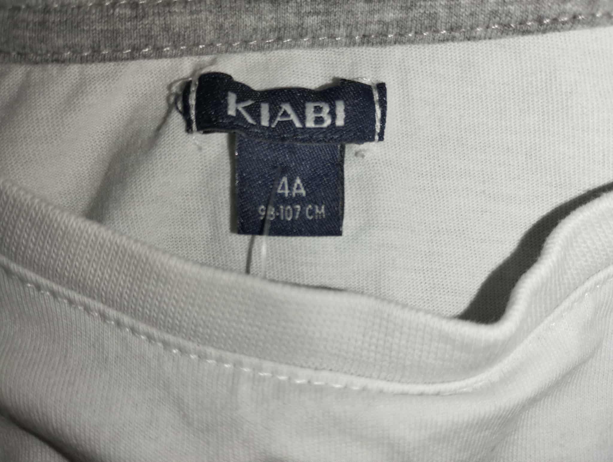 Tee-Shirt Blanc Manches Courtes "Kiabi" 4 Ans
