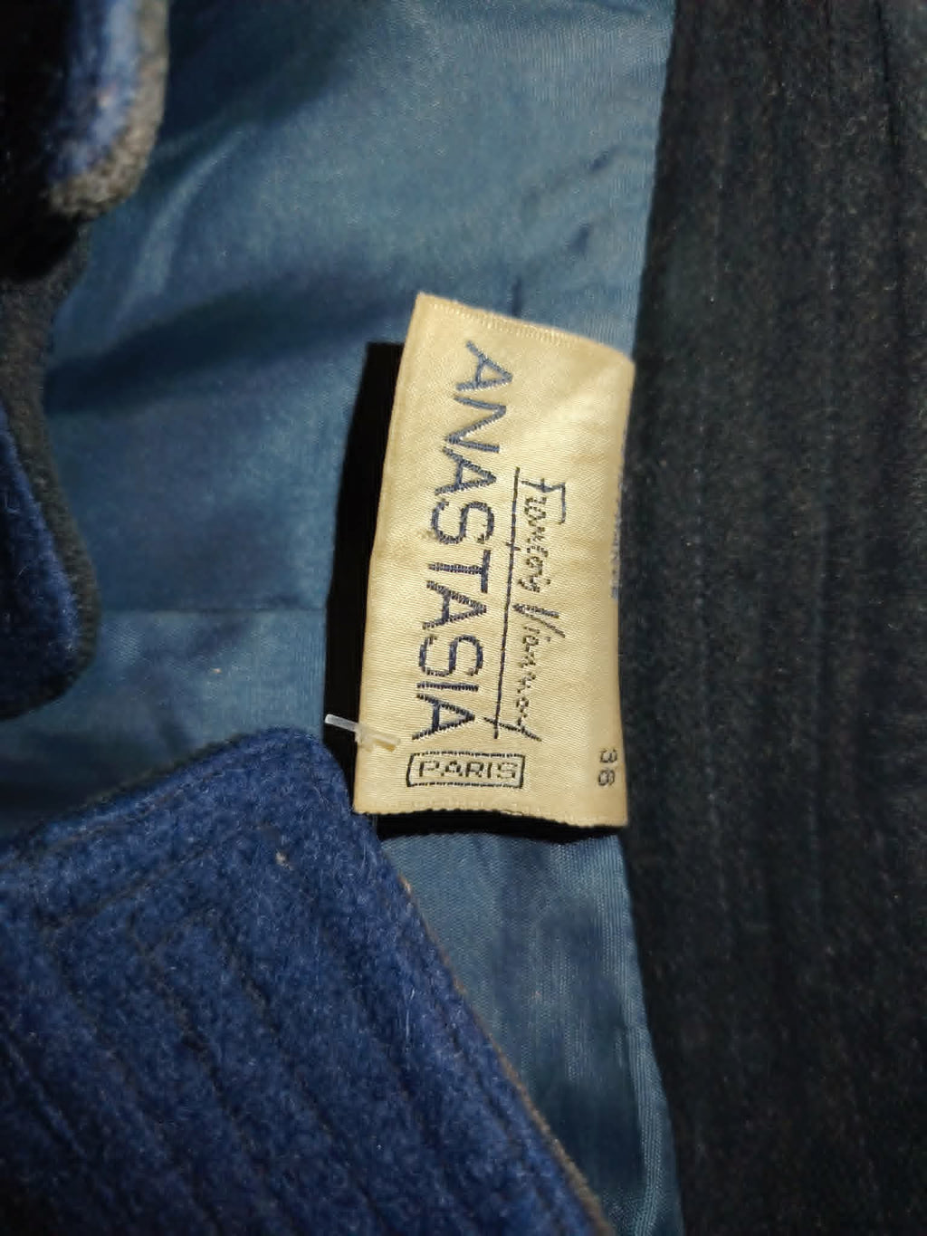 Veste Manches Longues Bleu Marine Vintage " Anastasia" ( François Vianney ) 36/S
