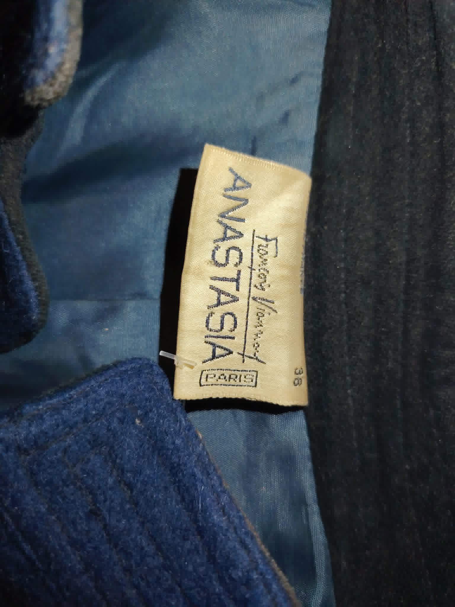Veste Manches Longues Bleu Marine Vintage " Anastasia" ( François Vianney ) 36/S