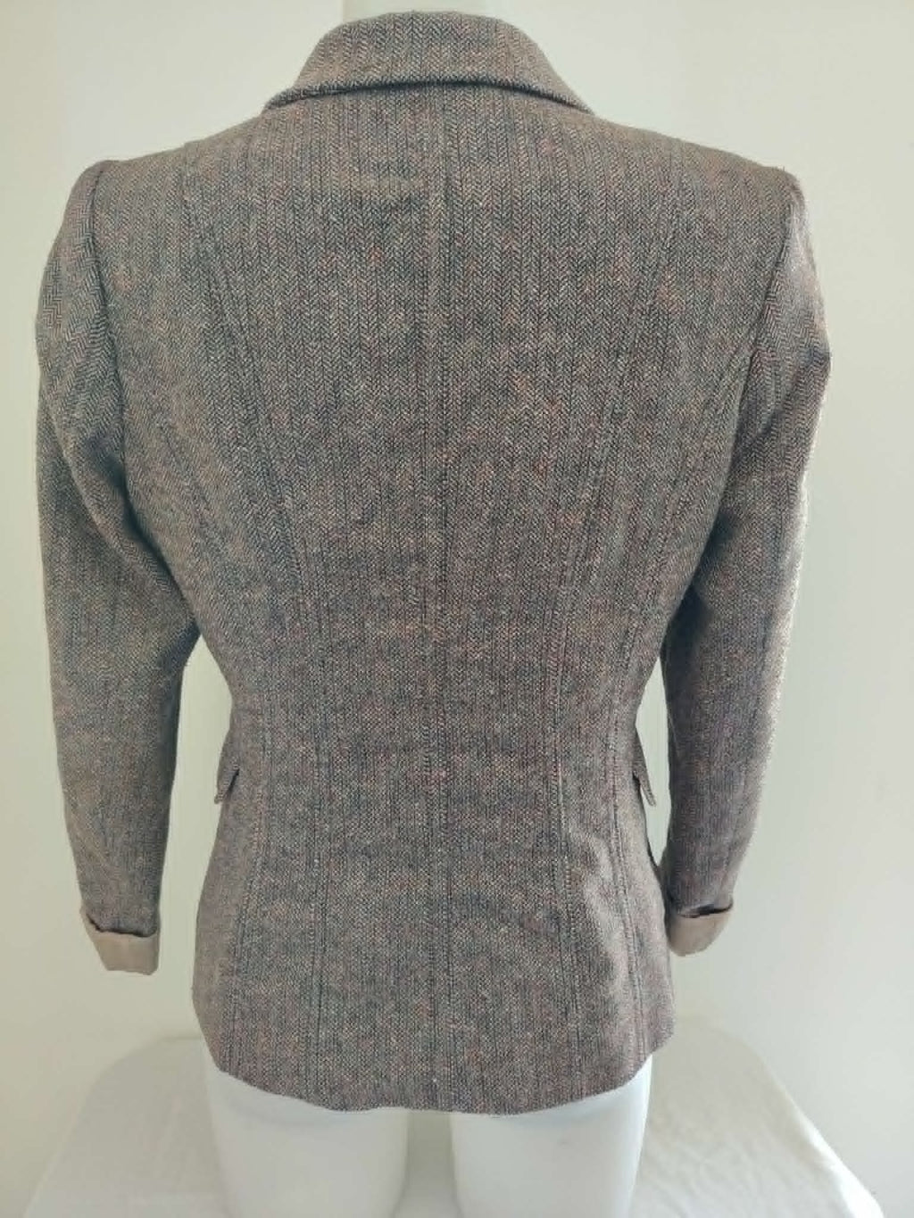 Veste Tailleur Tweed à Chevrons Marron "H&M" 40/M