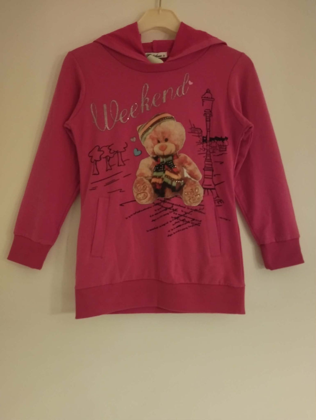 Sweat Capuche Rose "Miss Azur" 8 Ans