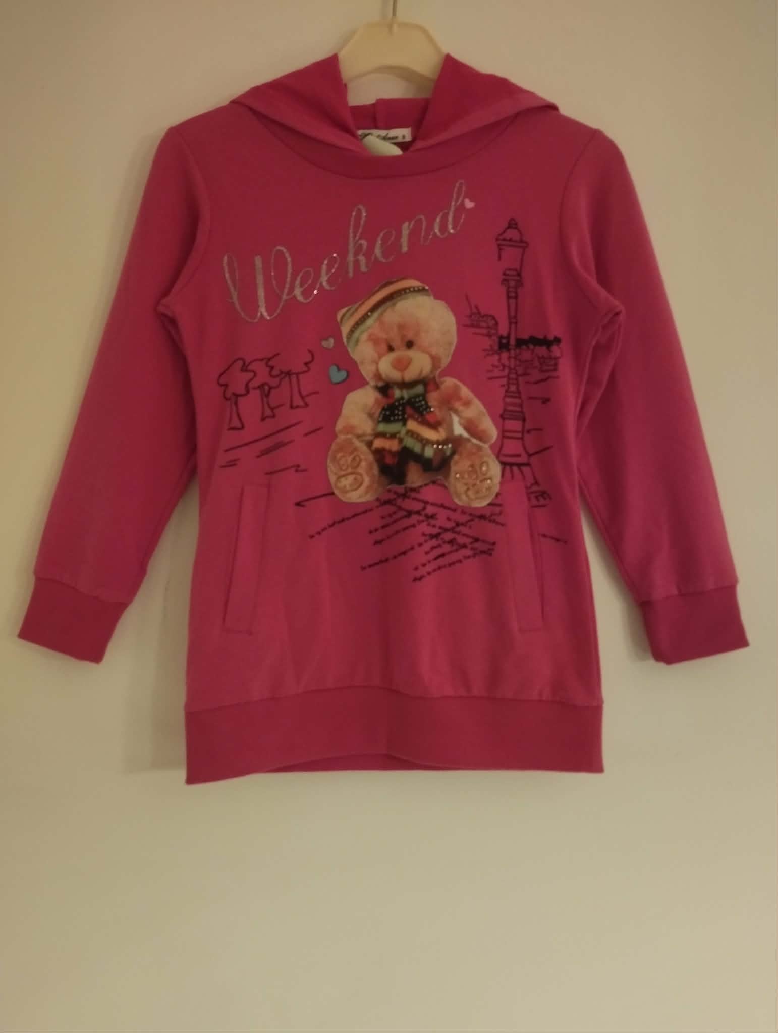 Sweat Capuche Rose "Miss Azur" 8 Ans