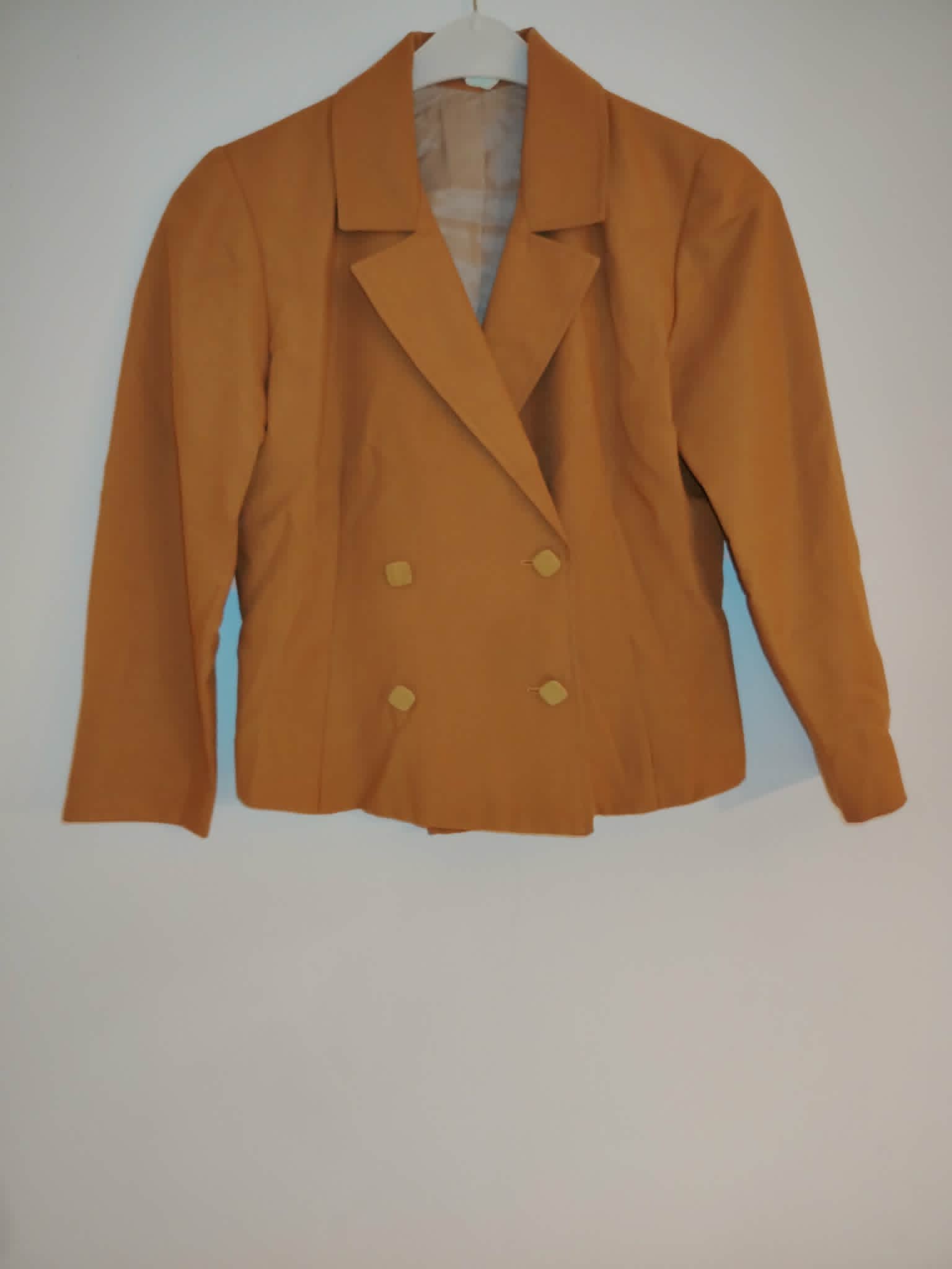 Ensemble Tailleur Moutarde Veste/ Pantalon Droit XS/S
