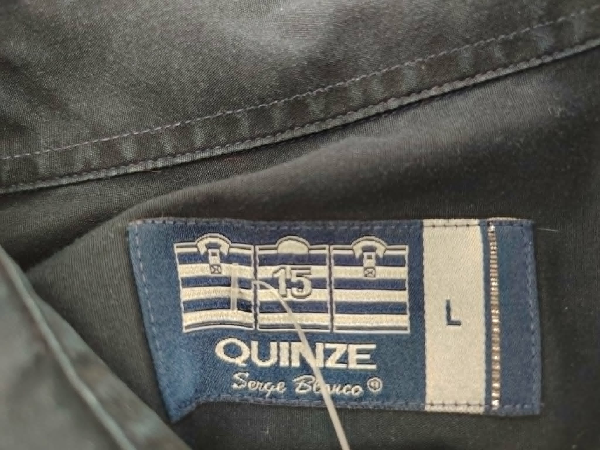 Chemise Noir Manches Longues "Quinze Serge Blanco" 40-42/L