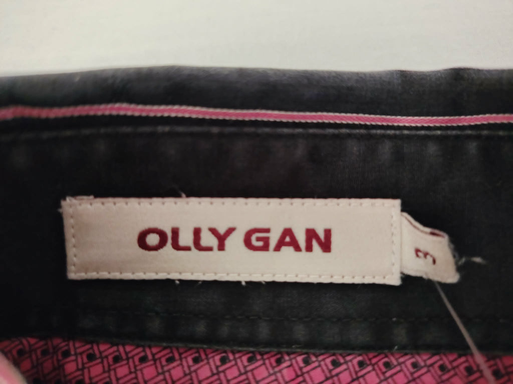Chemise Noir Rayée Manches Longues "Olly Gan" Taille 3=38-40/M