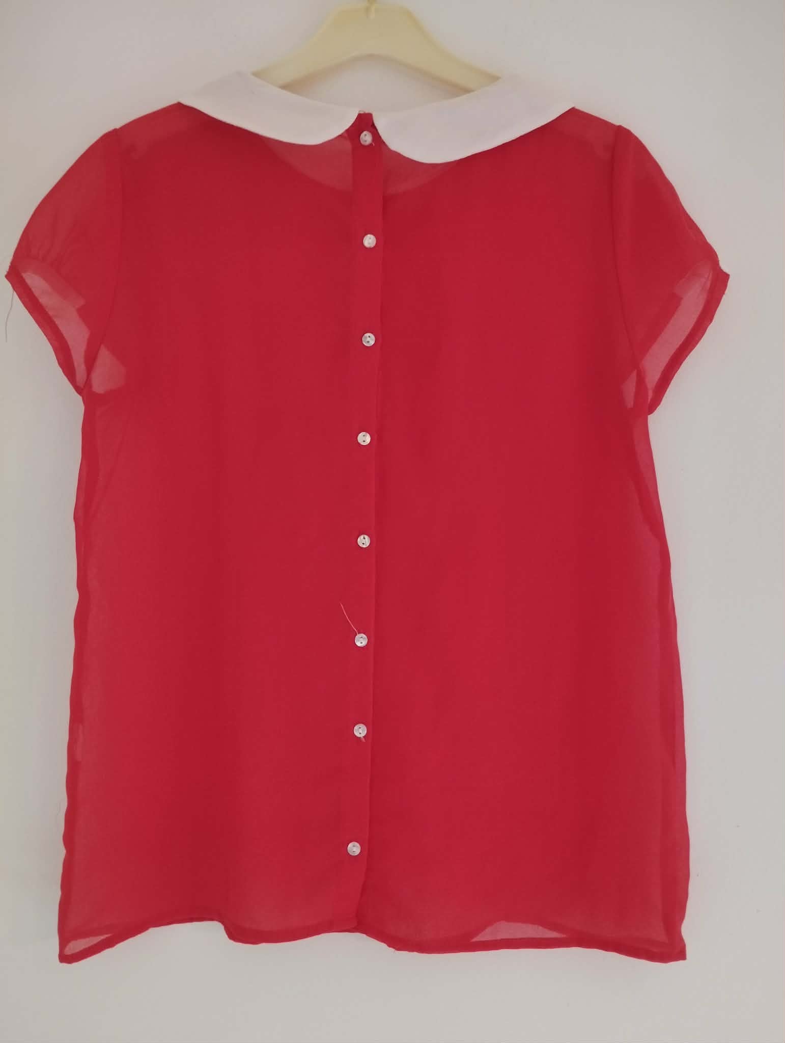Blouse Rouge Transparente "Zara" Taille 34/XS