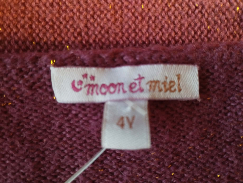 Gilet Manche Longues "Moon Et Miel" 4 Ans
