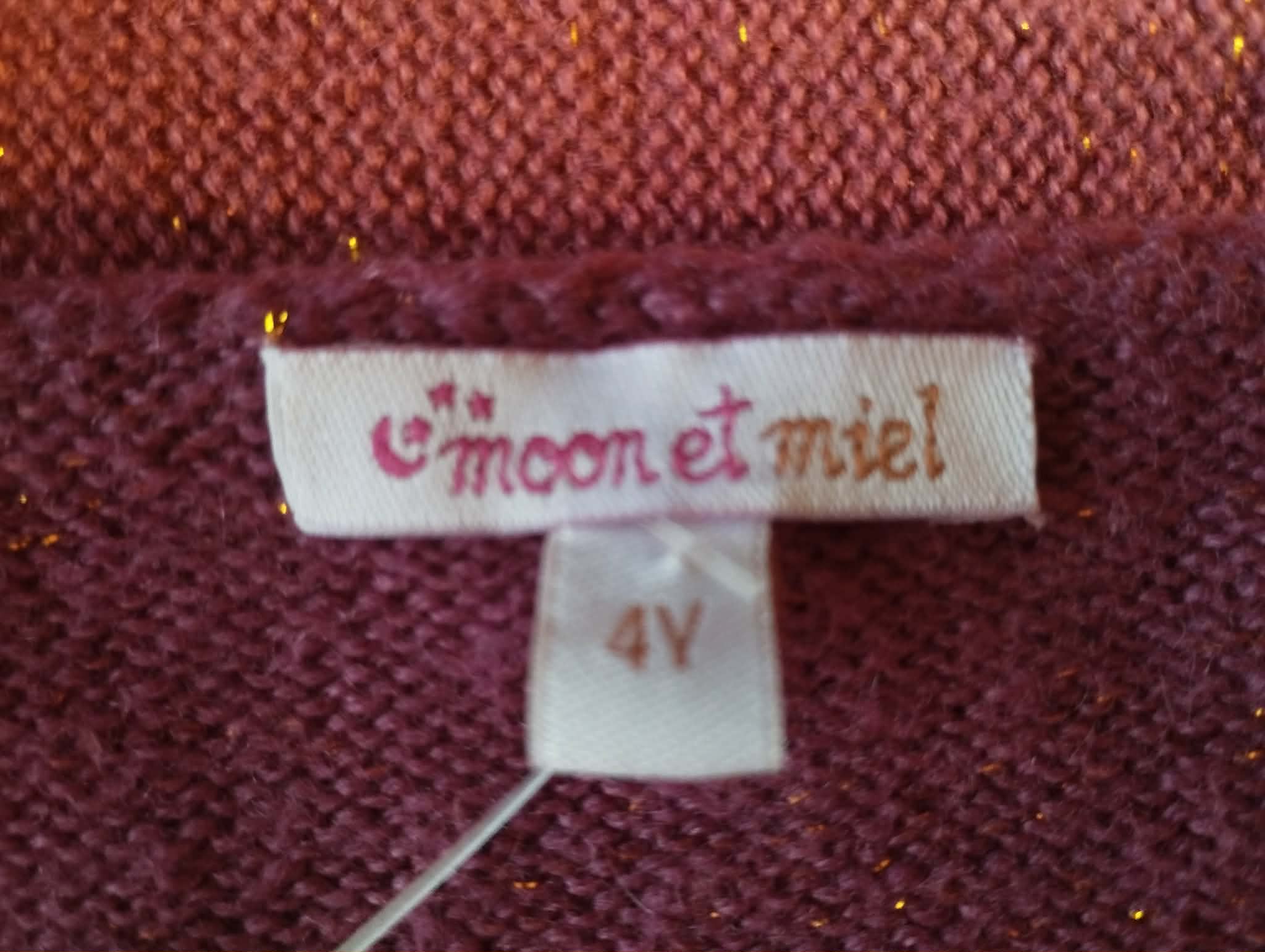Gilet Manche Longues "Moon Et Miel" 4 Ans