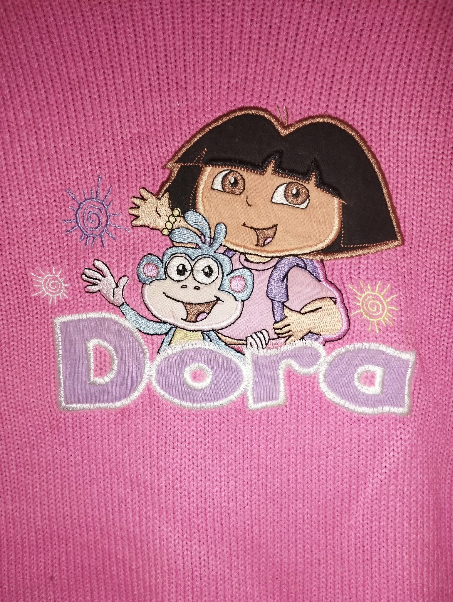 Pull Maille Rose "Dora L'exploratrice" 6 Ans