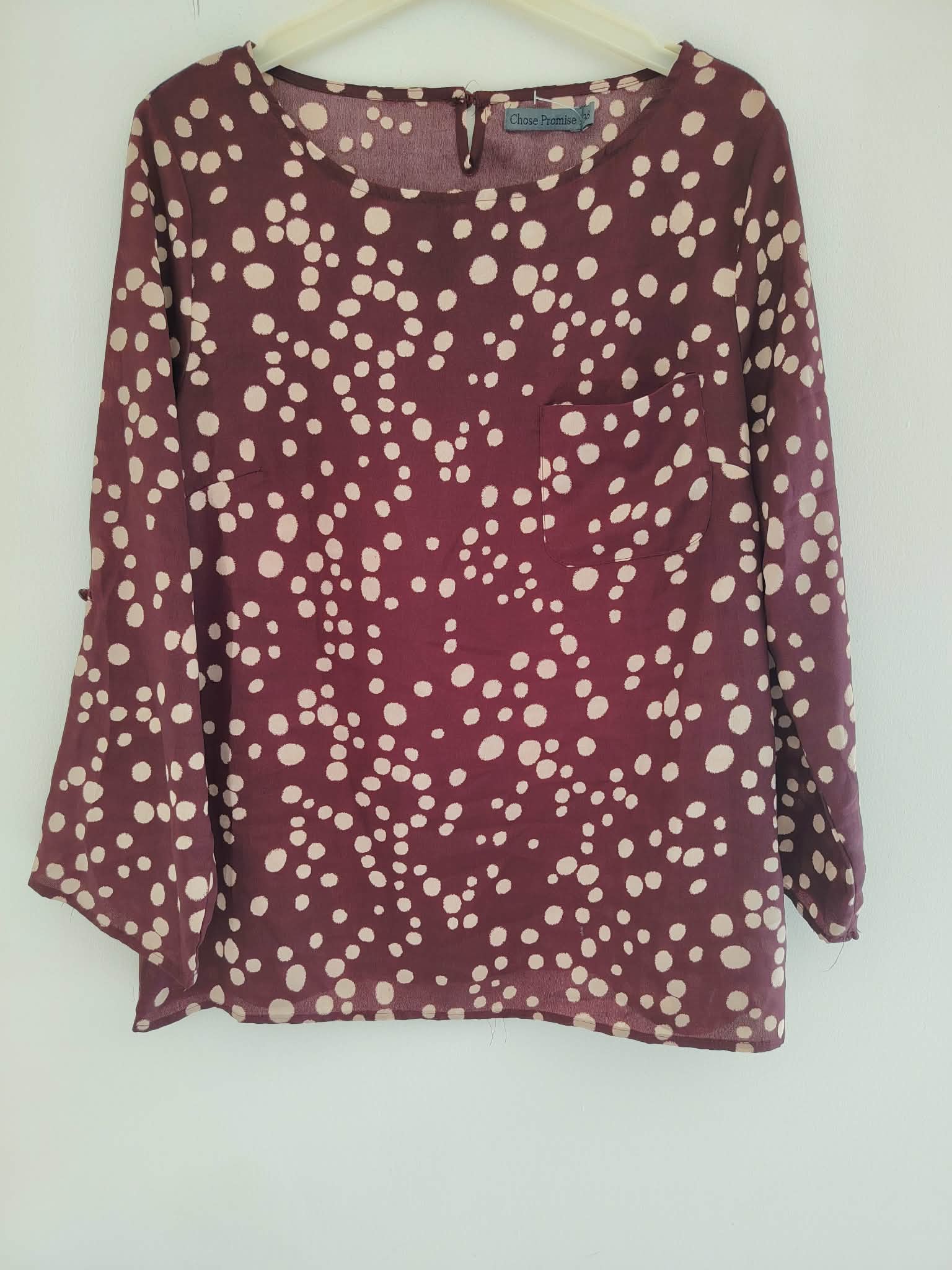 Blouse Bordeaux Manches Longues "Chose Promise" 38/M