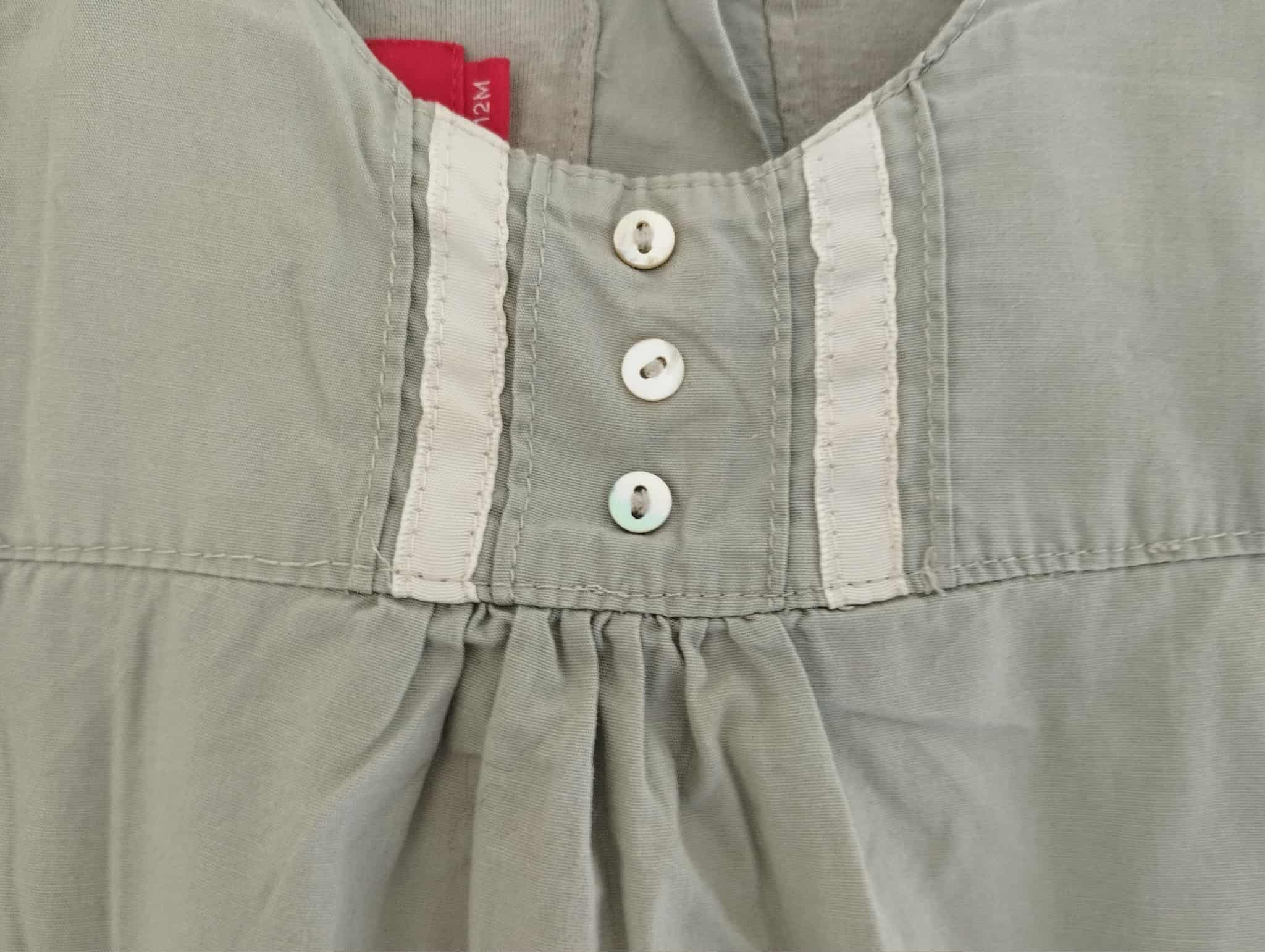 Blouse Grise Manches Bouffante "Tissaia" 12 Mois