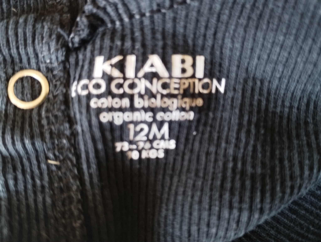 Tee-Shirt Noir Manches Longues "Kiabi" 12 Mois