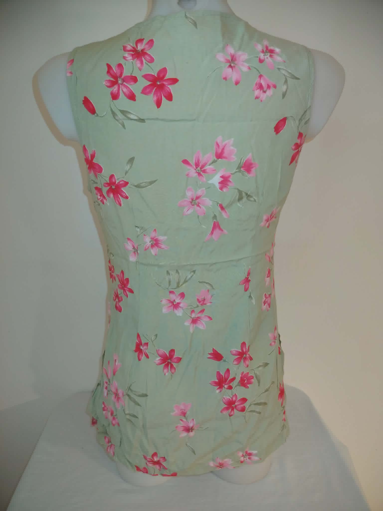 Haut Vert Fleuri Manches Courtes "Burton" 38/M