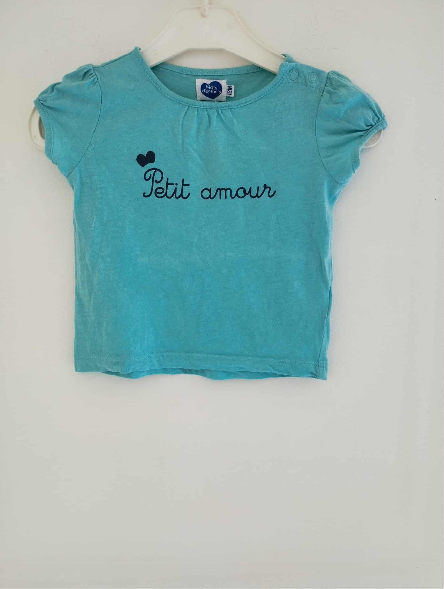 Tee-Shirt Manches Courtes "Mots D'Enfants" 12 Mois
