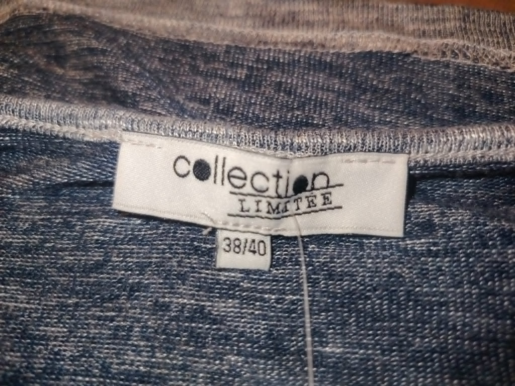 Crop Top Manches Longues Gris 38-40/M