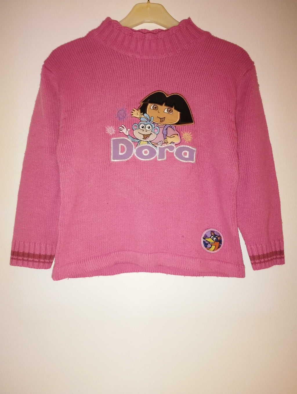 Pull Maille Rose "Dora L'exploratrice" 6 Ans