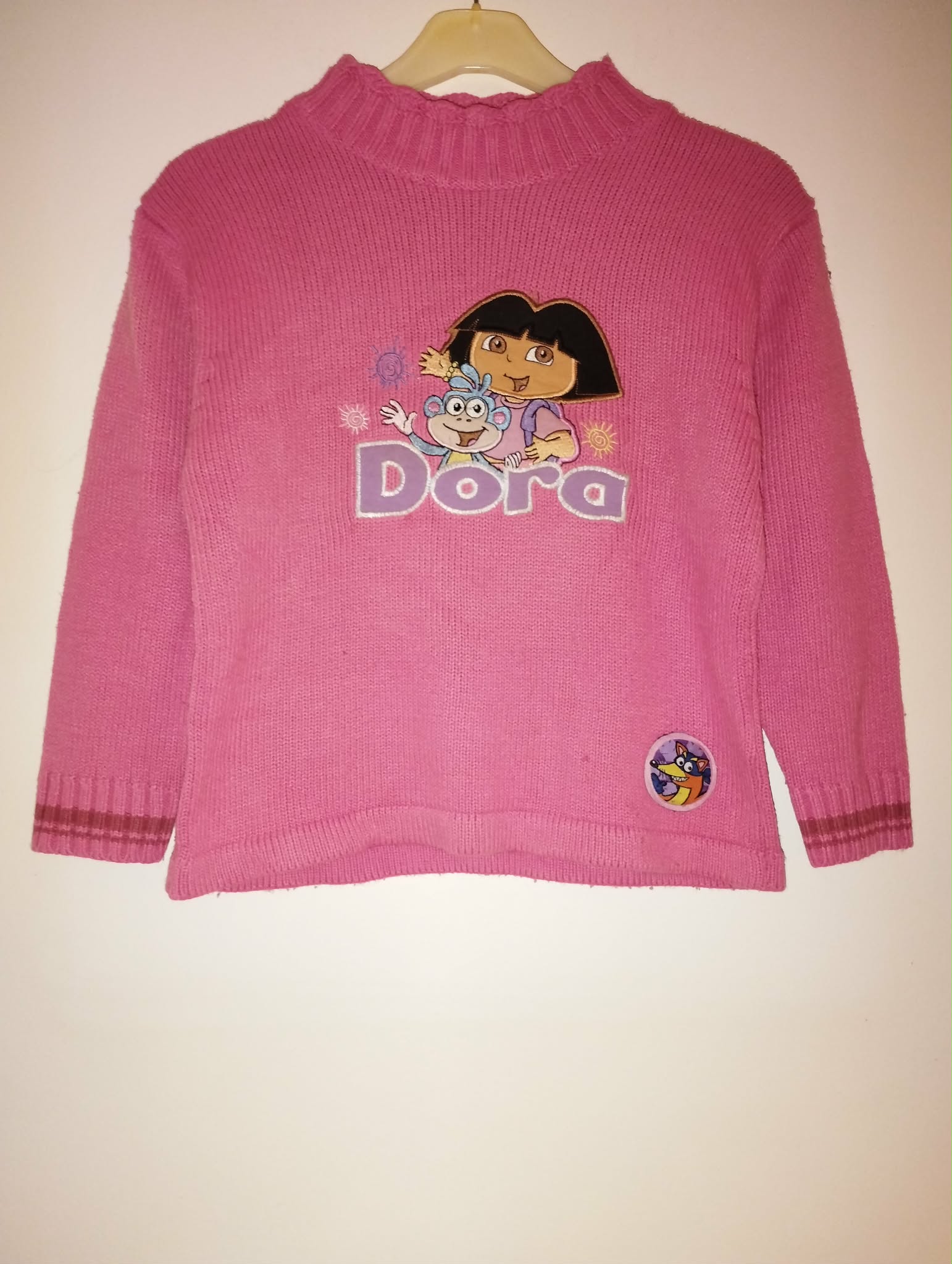 Pull Maille Rose "Dora L'exploratrice" 6 Ans