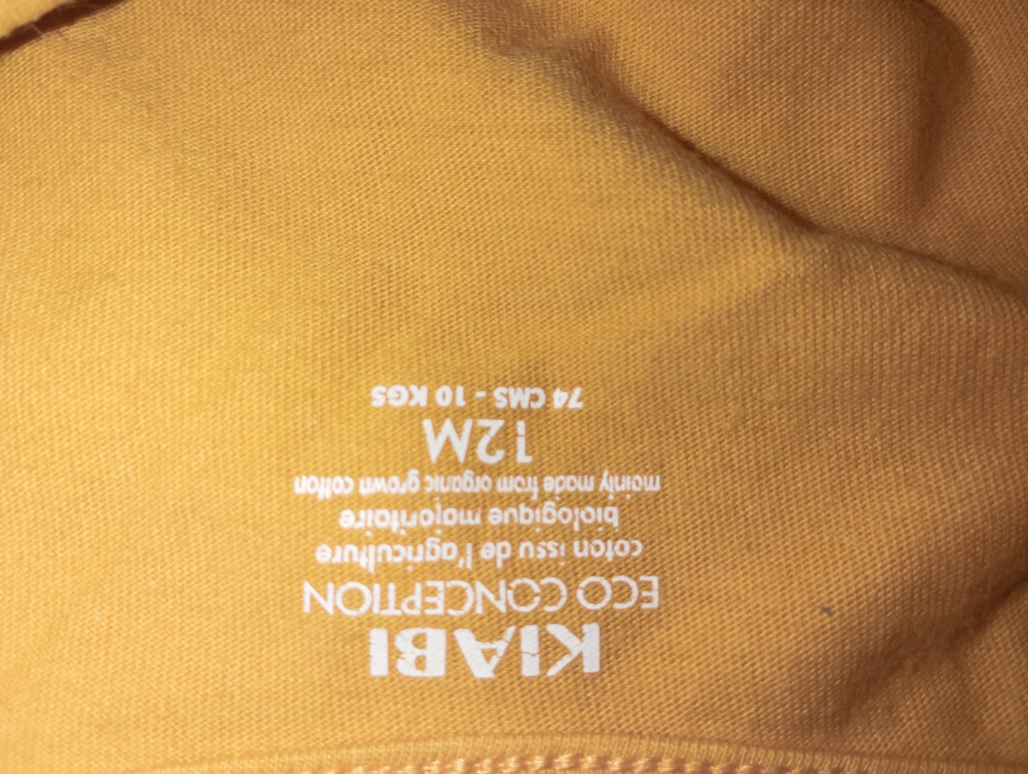 Robe Jaune "Kiabi" 12 Mois