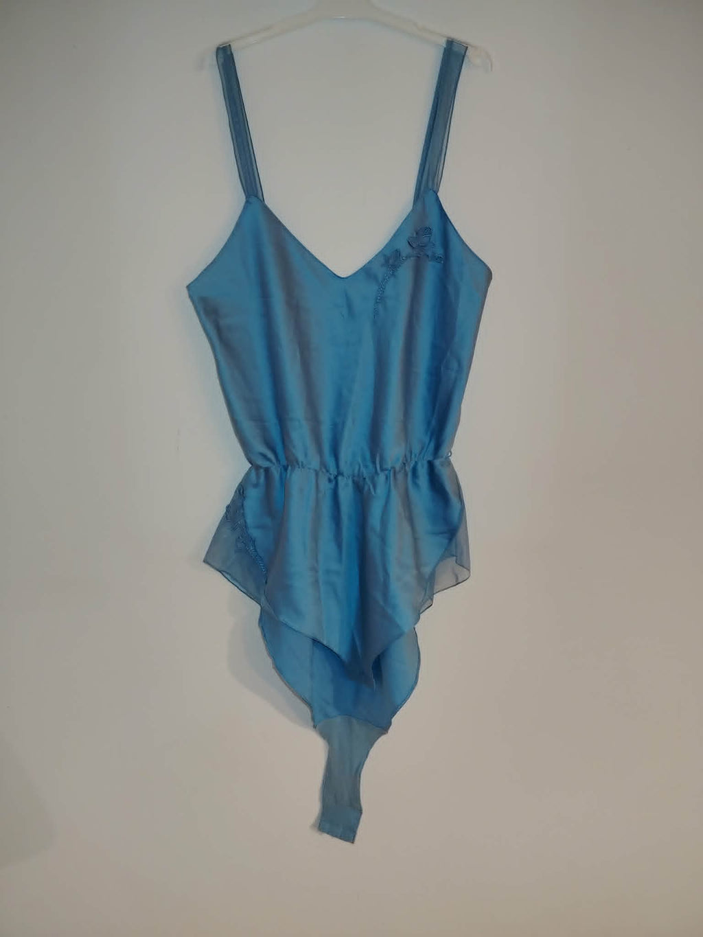 Body Bretelles Bleu Satiné "Aubade" 40/M