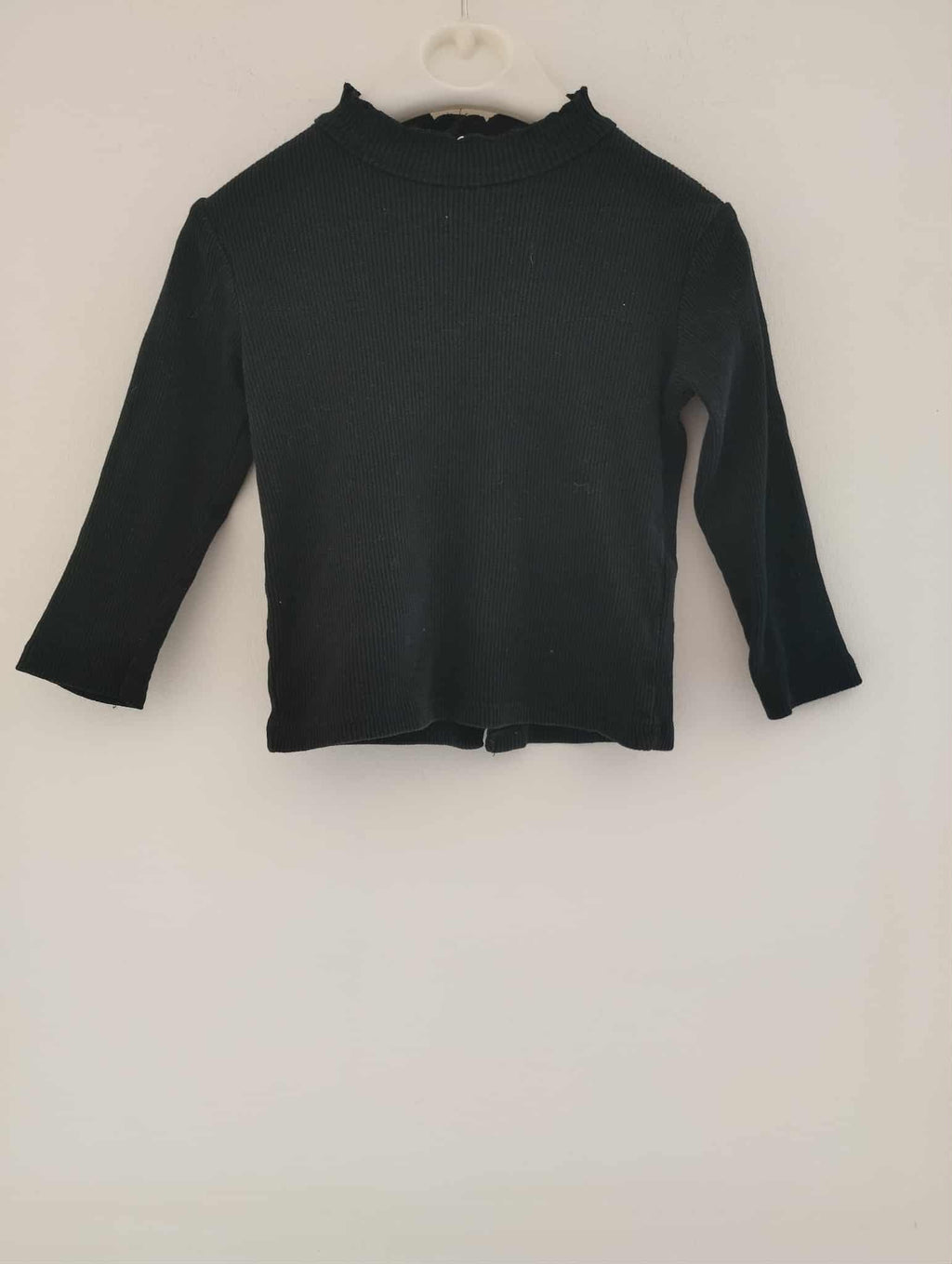 Tee-Shirt Noir Manches Longues "Kiabi" 12 Mois