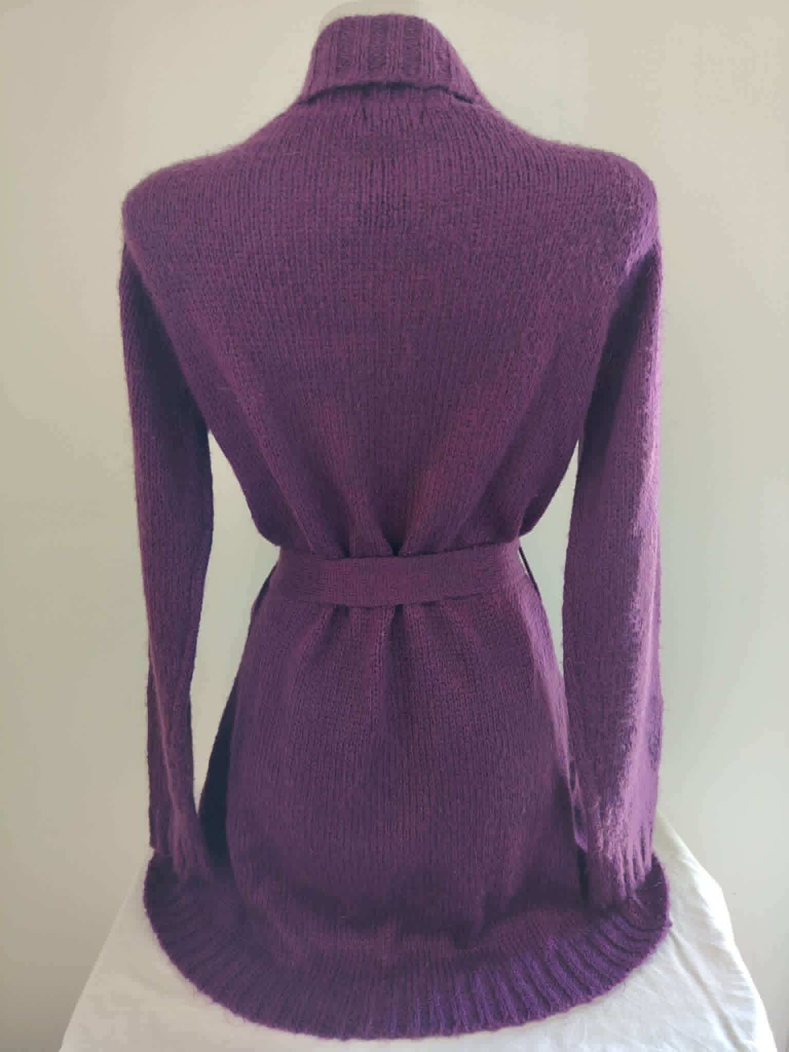 Gilet Long Violet Maille "Tissaia" 38-40/M