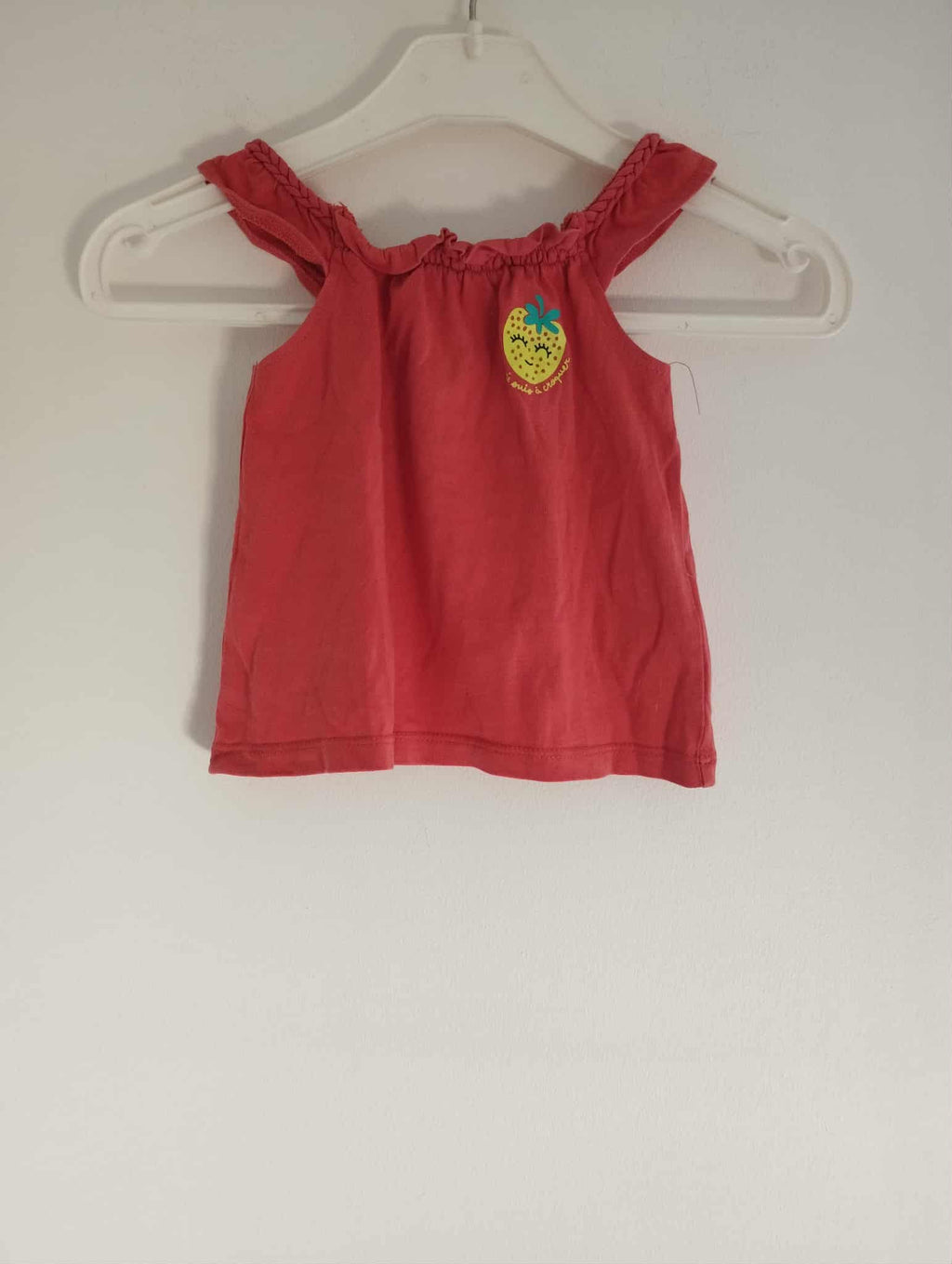Débardeur Rose Manches Volants "Gémo" 12 Mois