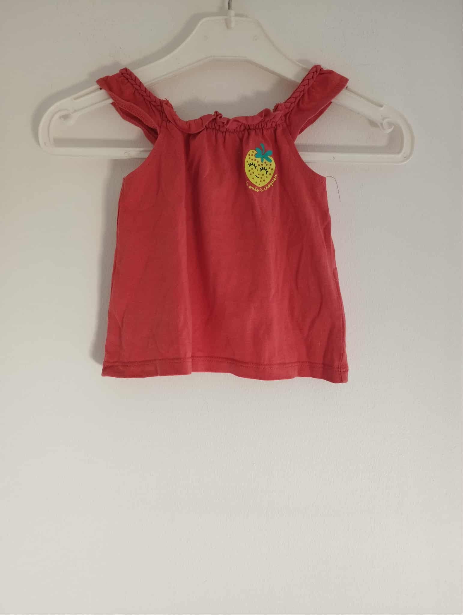 Débardeur Rose Manches Volants "Gémo" 12 Mois