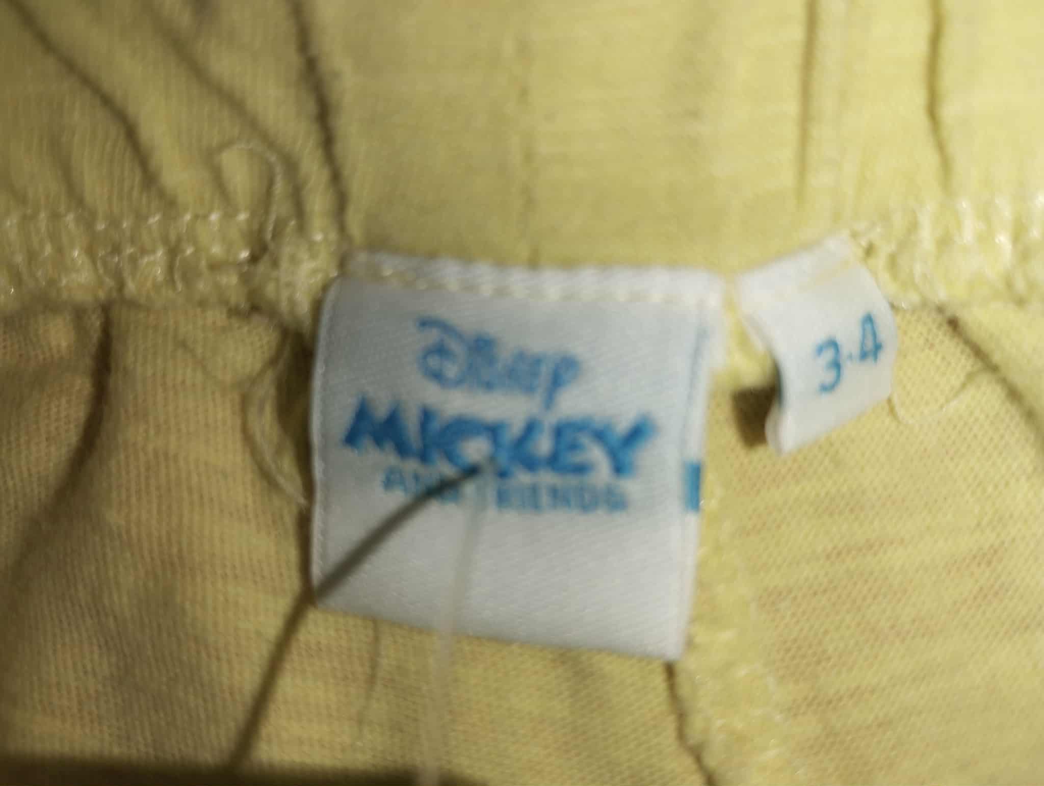 Short Jaune "Disney Mickey" 3/4 Ans